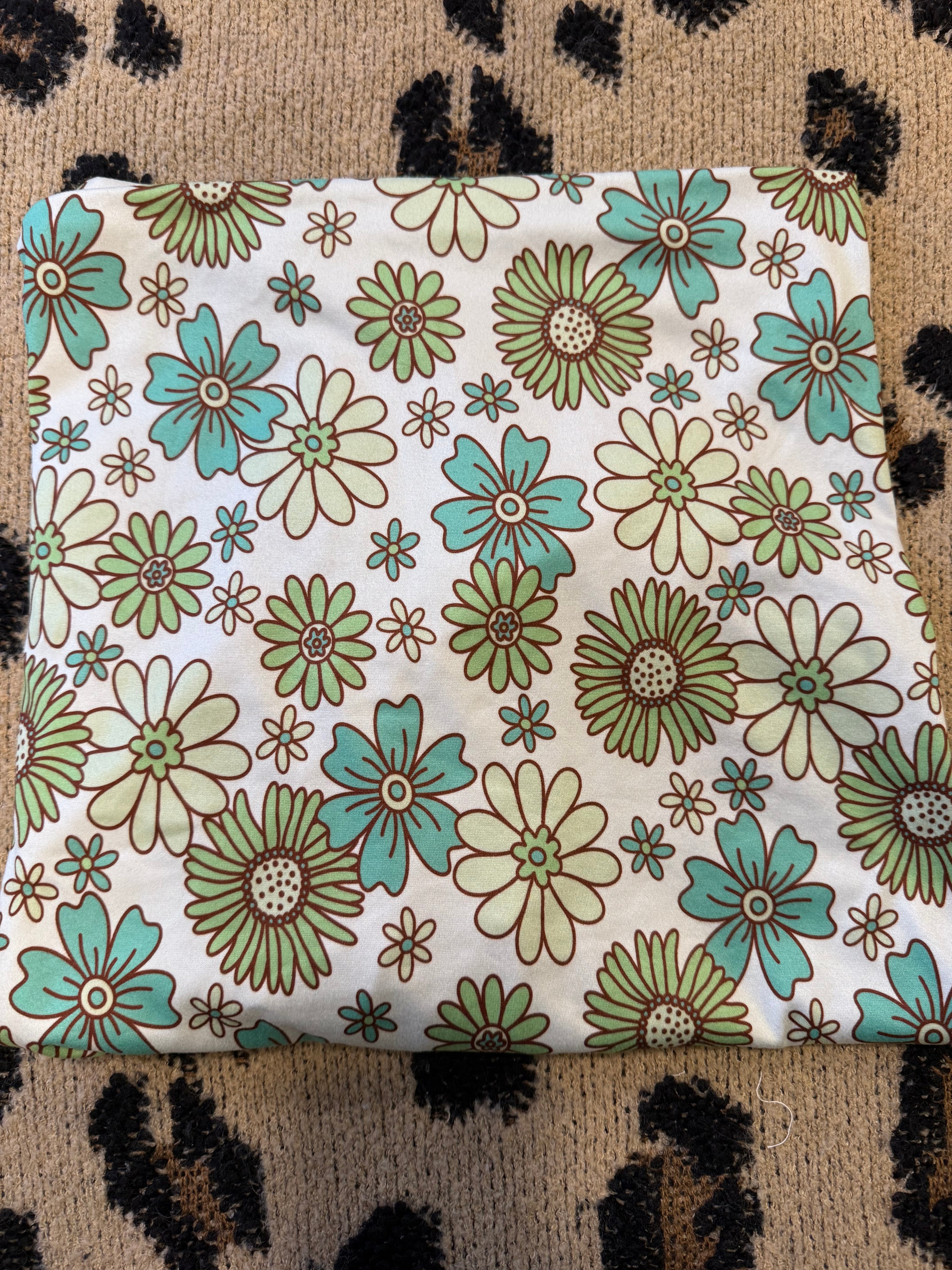 Green florals (will be color blocked)