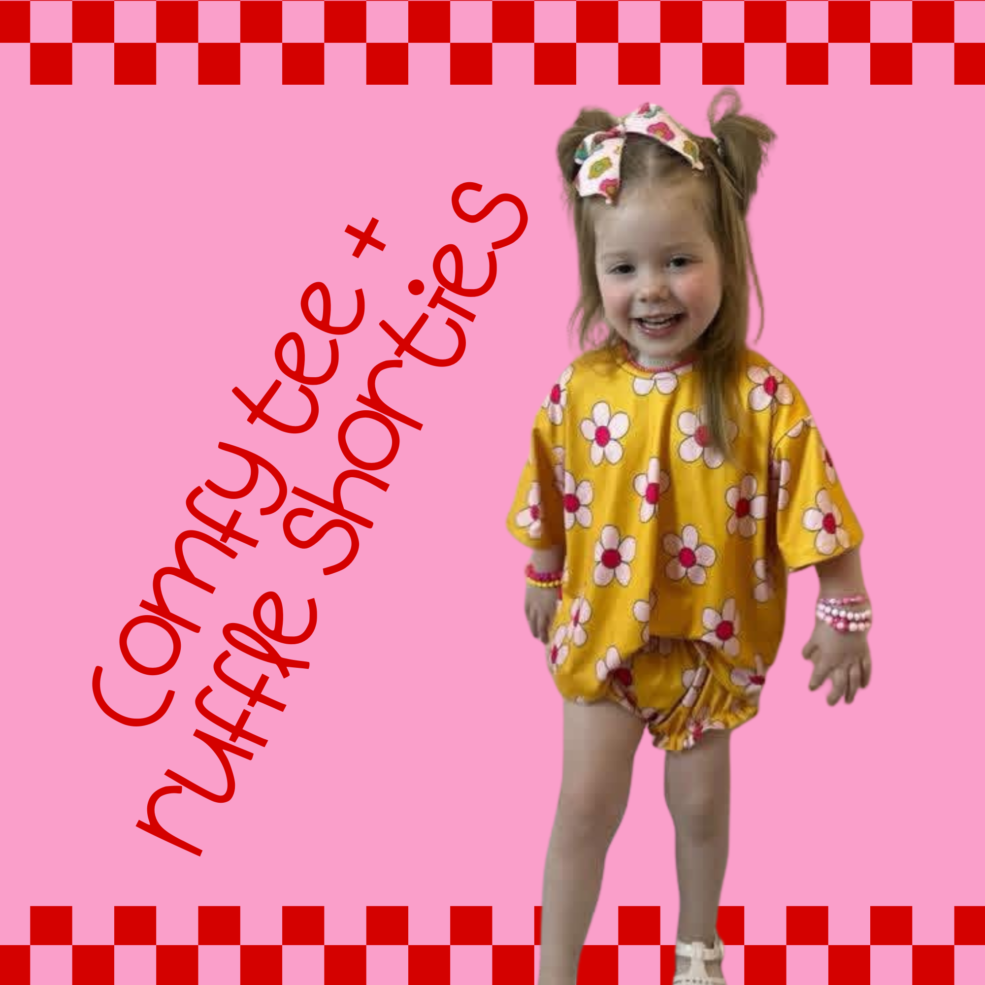 Comfy tee + ruffle leg shorties