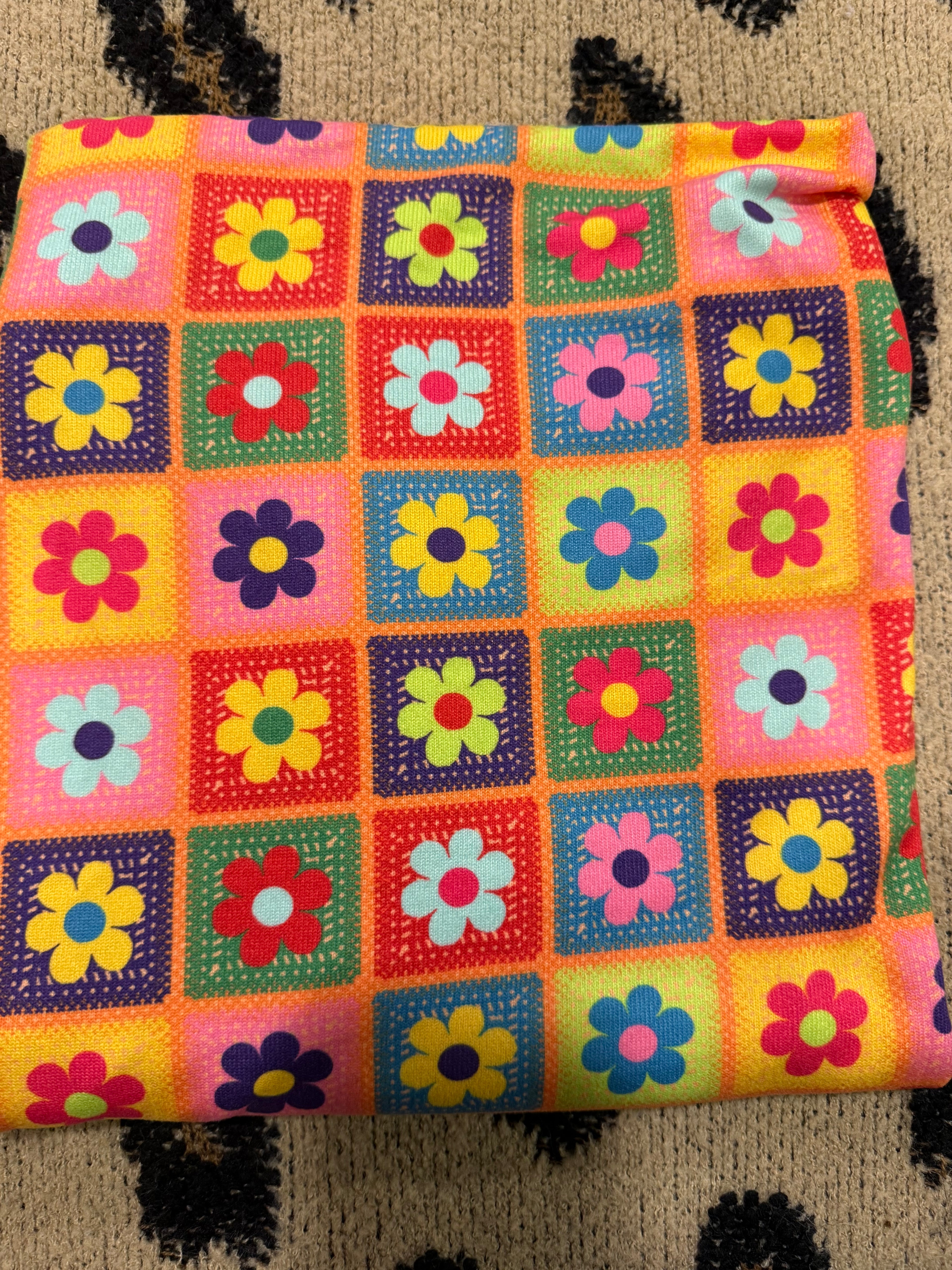 Colorful floral checks